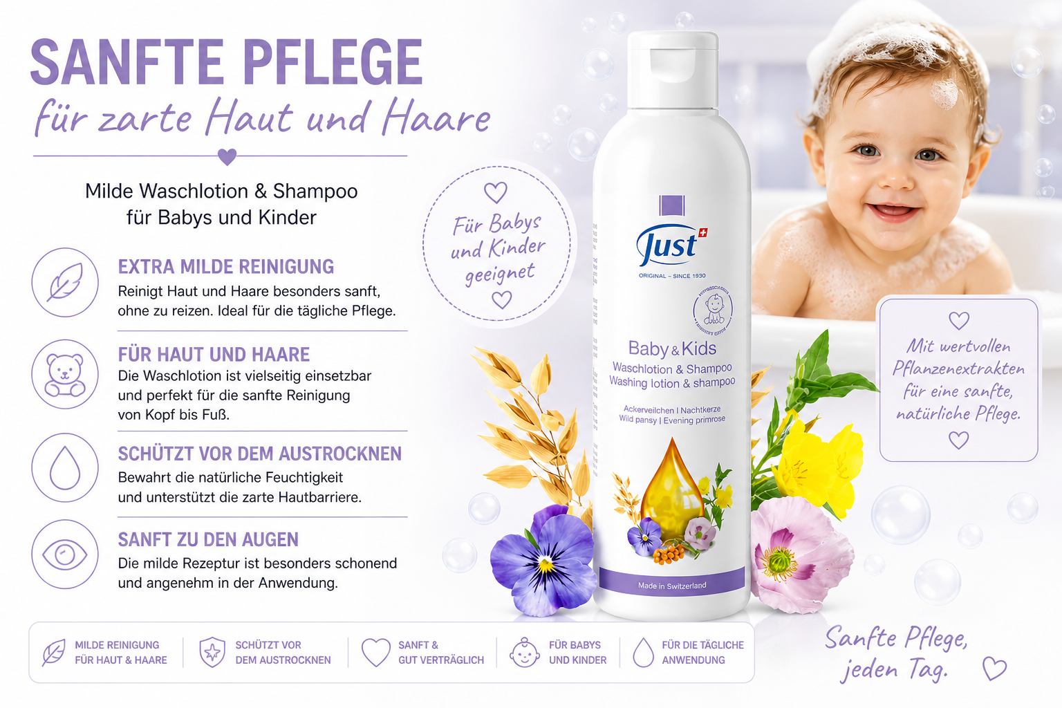 JUST Baby & Kids Waschlotion & Shampoo
