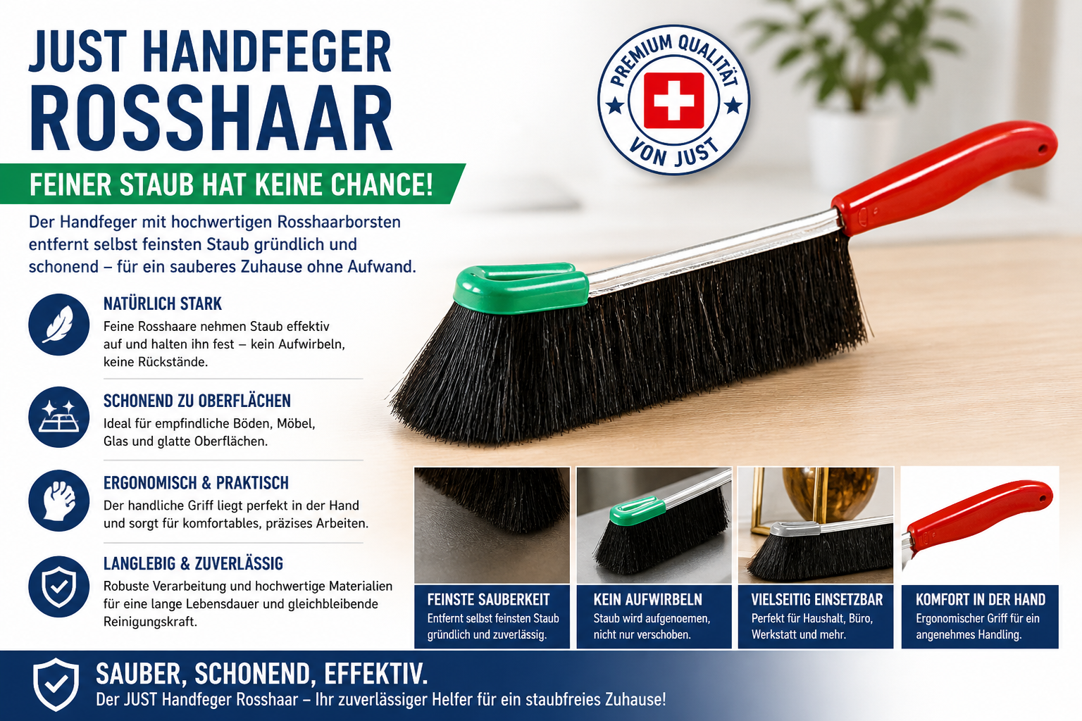 JUST Handfeger Rosshaar