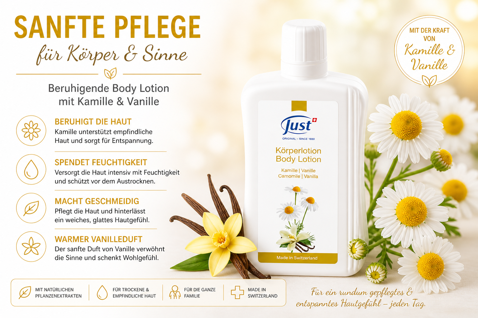 JUST Kamille Vanille Bodylotion