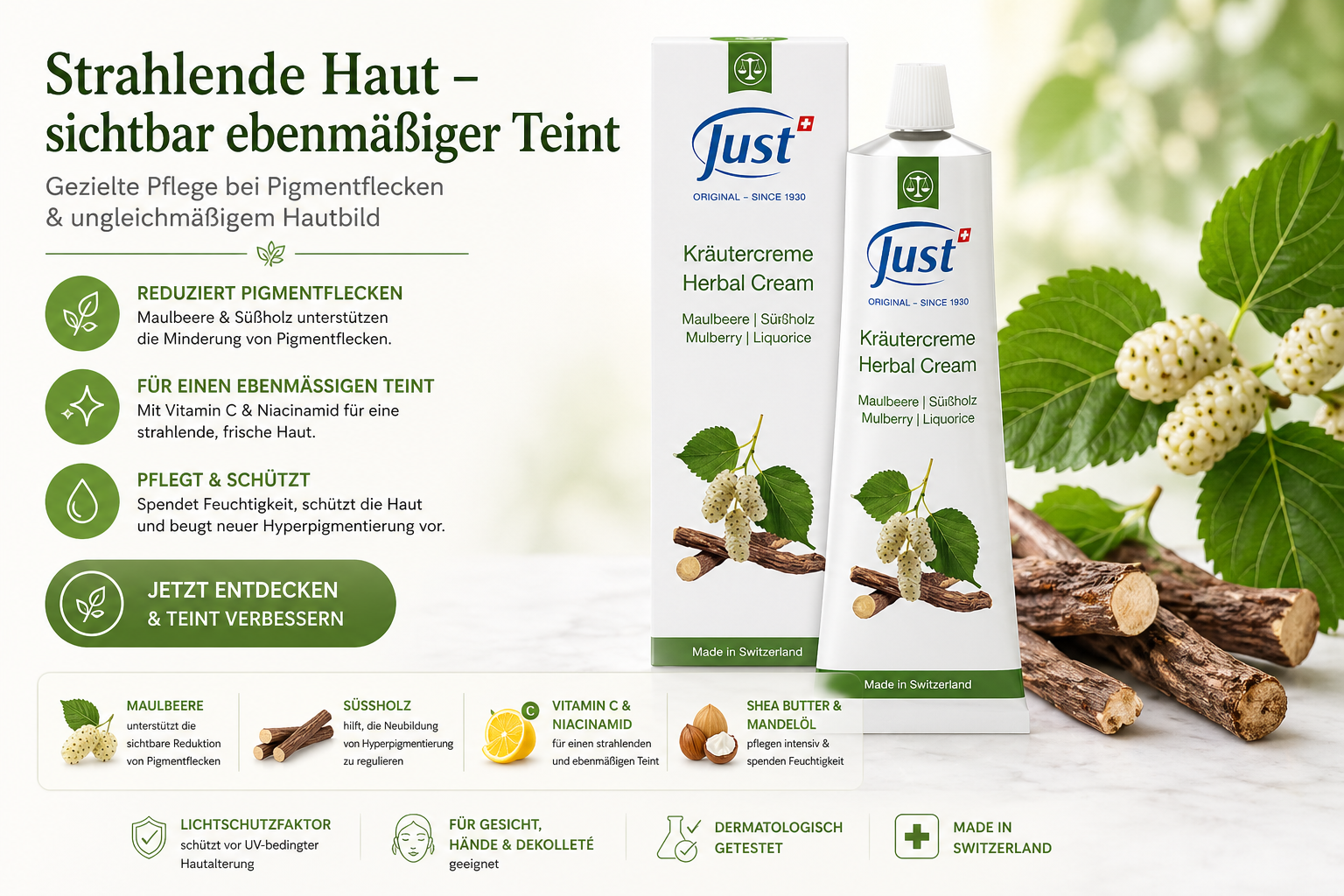 JUST Maulbeere Kräutercreme