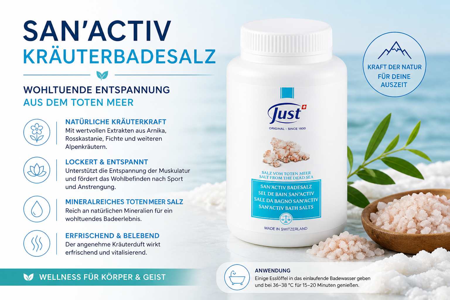 JUST San Activ Kräuter Badesalz