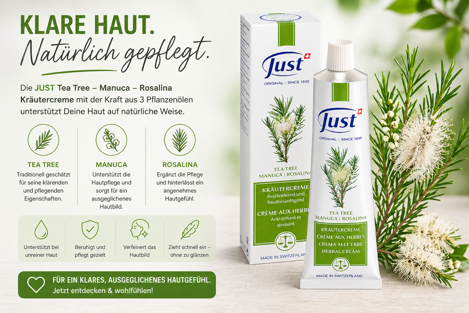 JUST Tea Tree Manuca Rosalina Kräutercreme
